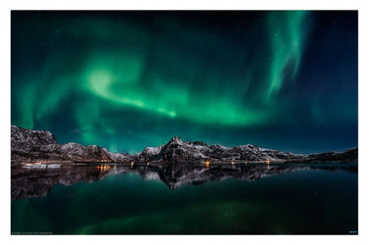 Lofoten Aurora Reflection by Javier de la - Travel Photography Poster - EgoAmo Posters