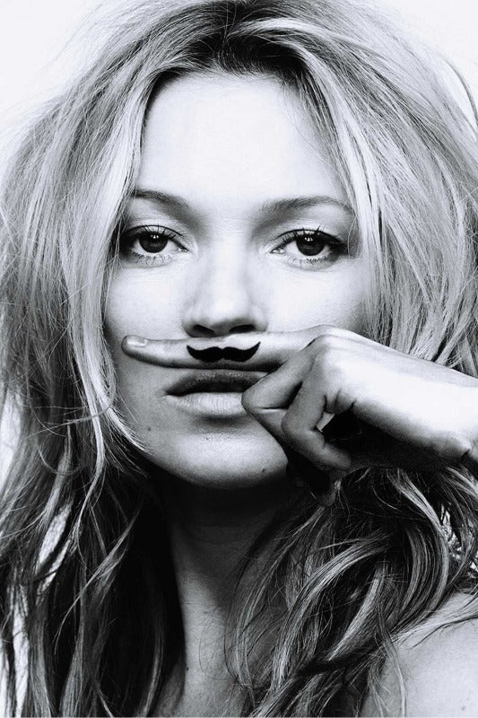 Kate Moss Finger Mustache Poster - egoamo posters