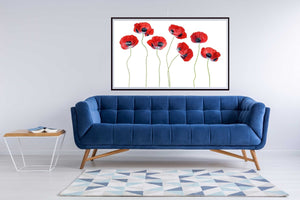 Ladybird Poppies - room mockup - egoamo posters