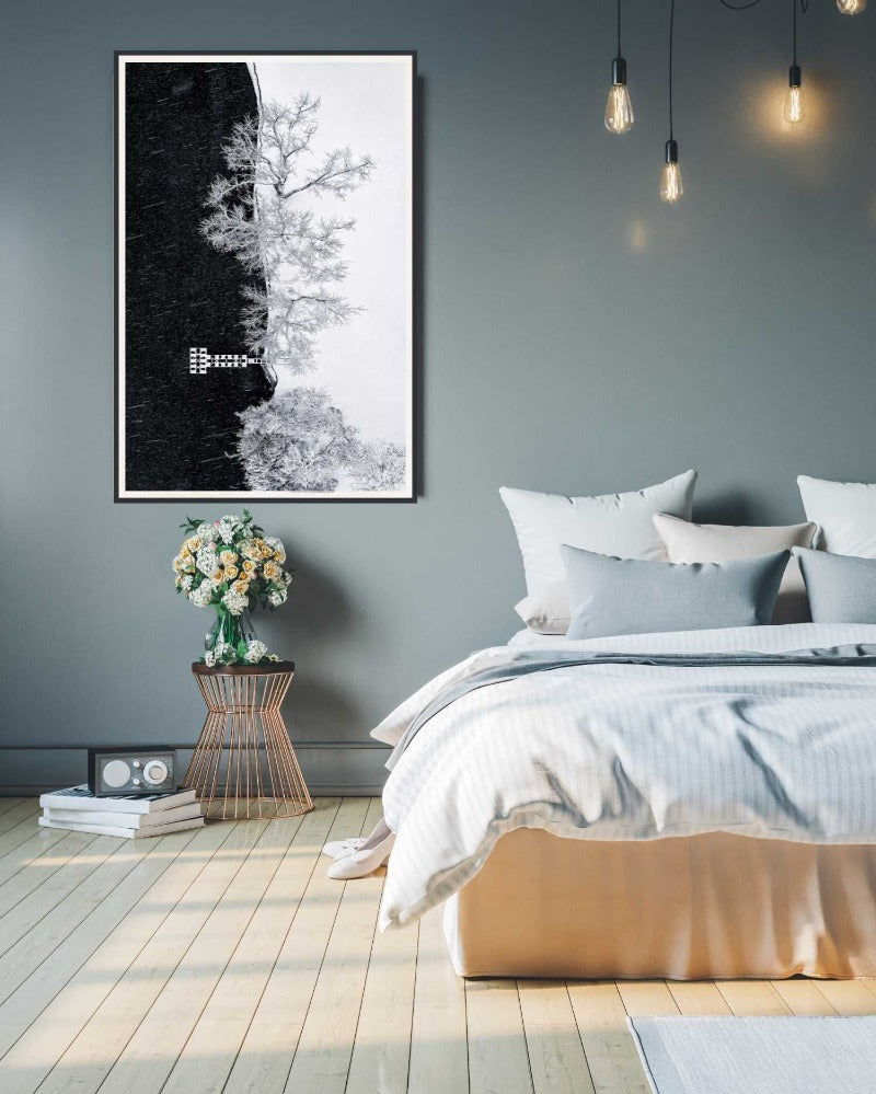 Lake Shore under Snow Storm - room mockup - egoamo posters