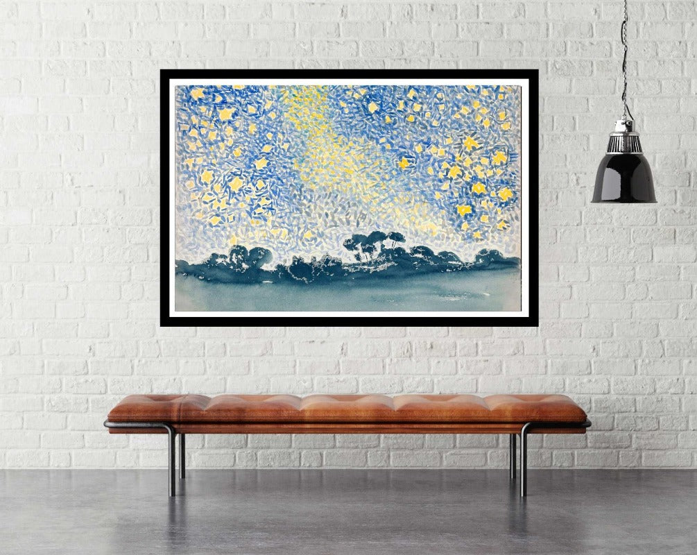 Landscape with stars - room mockup - egoamo posters