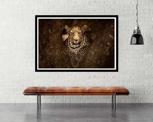 Leopard in a tree - room mockup - egoamo posters