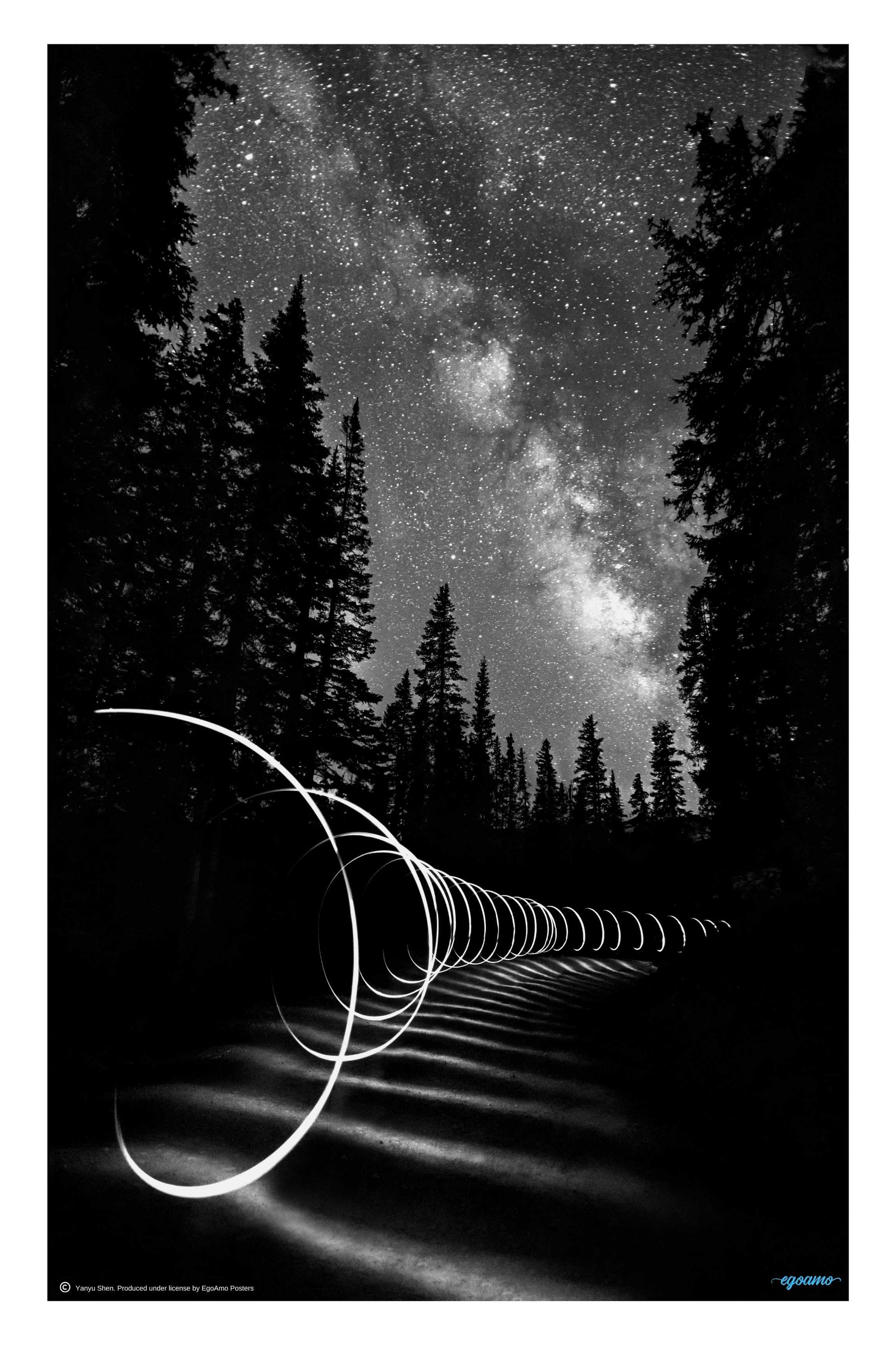 Light Painting under the Milky Way by Yanyu Shen  - Photography poster - egoamo.co.za