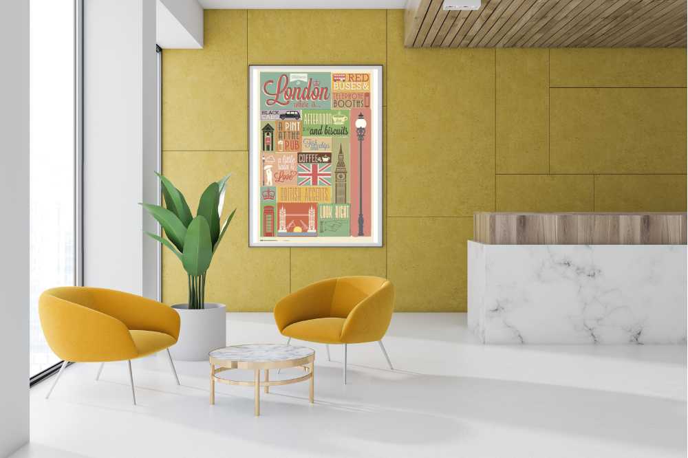 London Collage - room mockup - egoamo posters