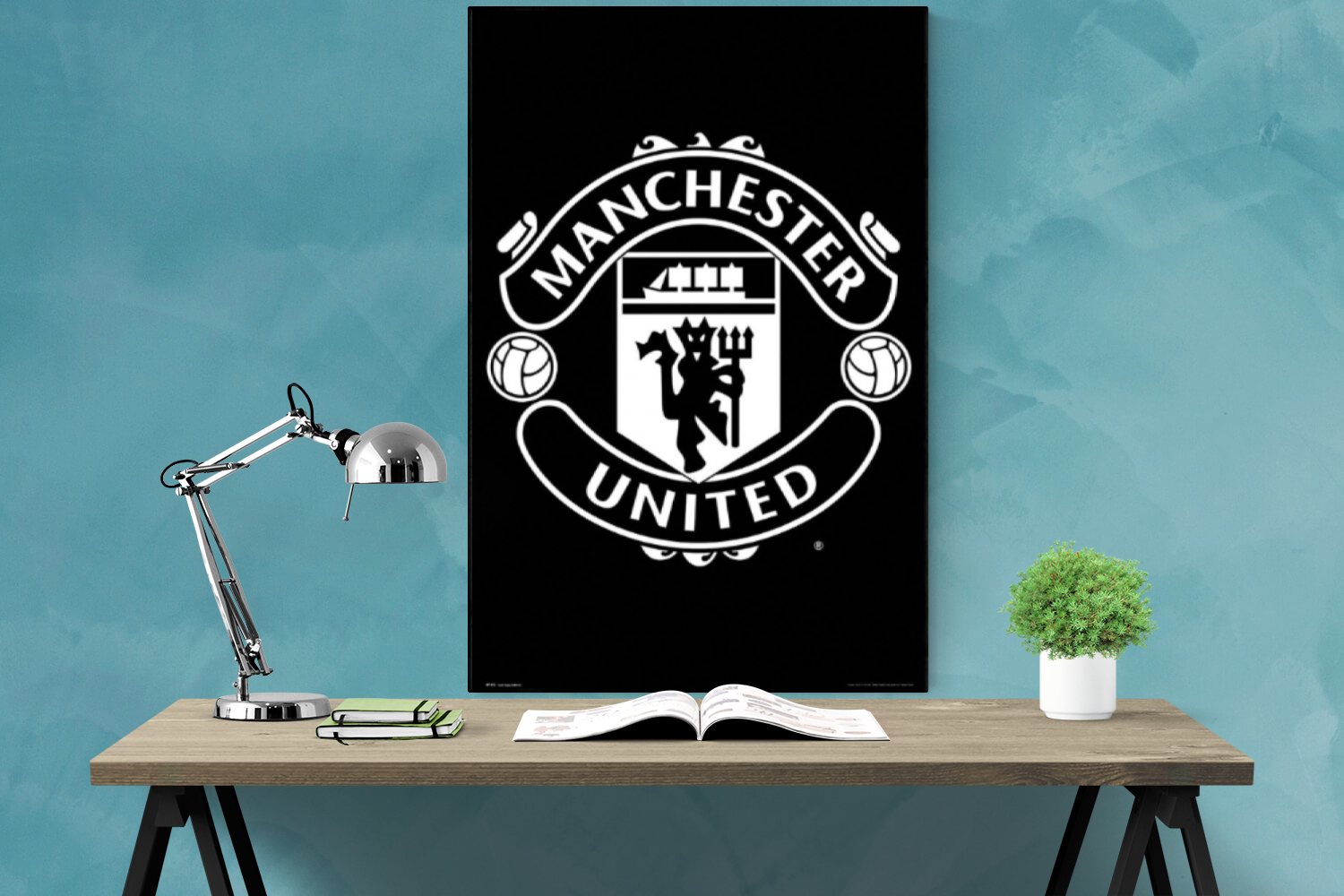 Manchester United - Black Emblem Poster - egoamo.co.za