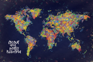 Colour Your World Beautiful Map Poster - egoamo.co.za