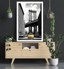 New York Manhattan Bridge Yellow Cab poster - egoamo posters