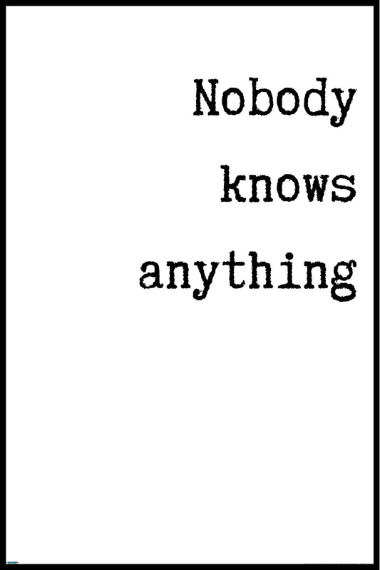 EgoAmo Original - Nobody Knows Anything Poster - egoamo.co.za