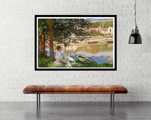  On the Bank of the Seine, Bennecourt (1868) - room mockup - egoamo posters