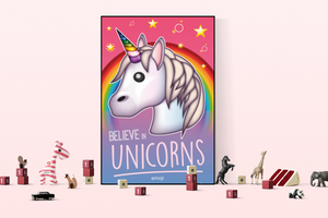 Believe in Unicorns - Emoji Poster - egoamo.co.za