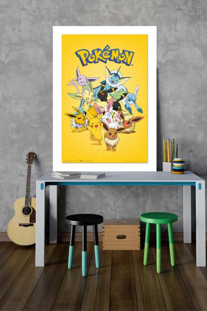 Pokémon - Eevee Evolution yellow - room mockup - egoamo posters