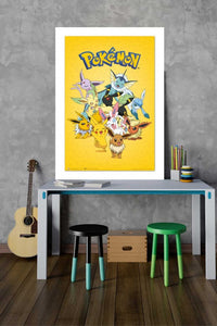 Pokémon - Eevee Evolution yellow - room mockup - egoamo posters