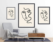 Portrait line drawing - poster sizes and room mock up - egoamo.co.za