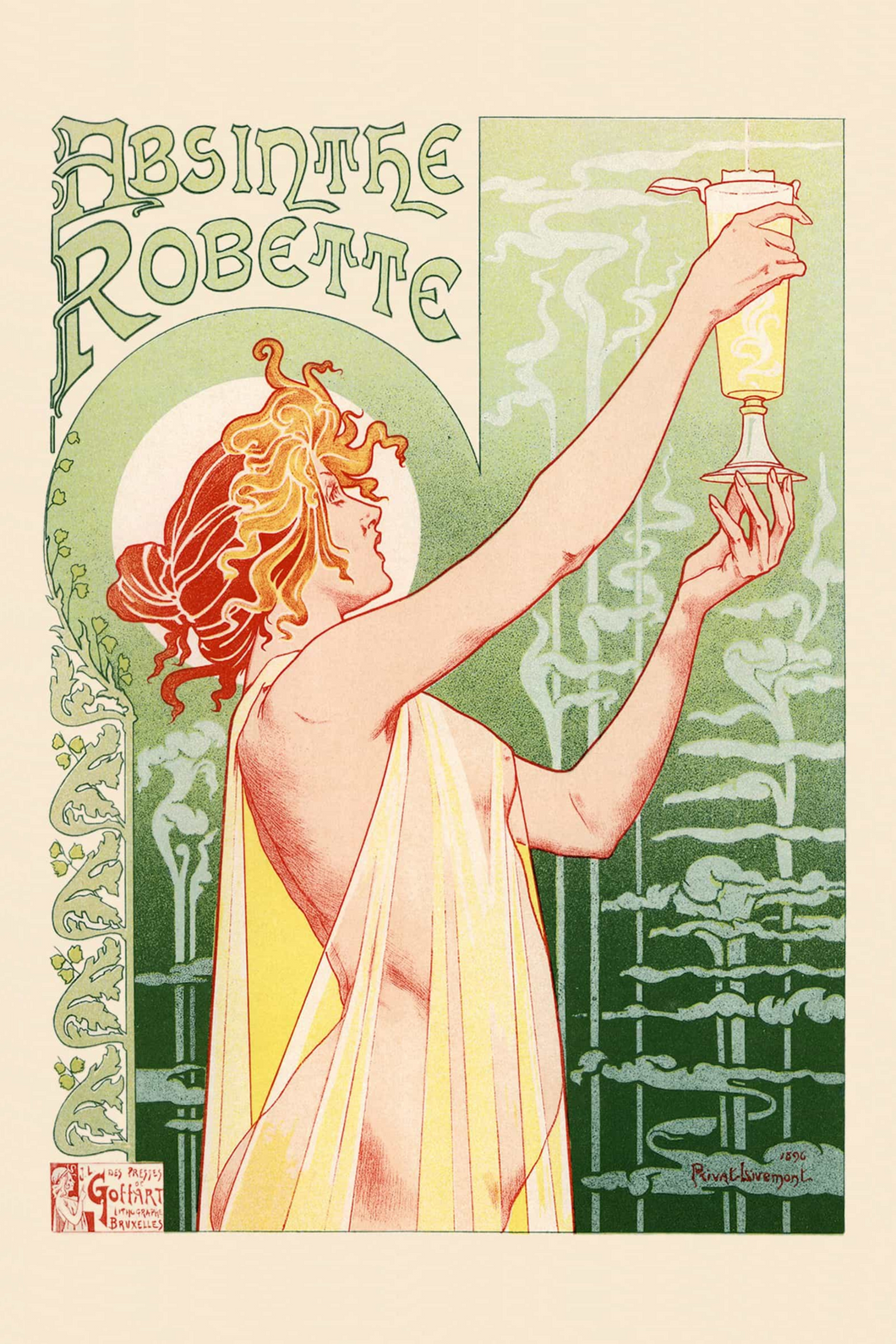 “Absinthe Robette” by Henri Privat-Livemont - Art Nouveau Poster - egoamo.co.za