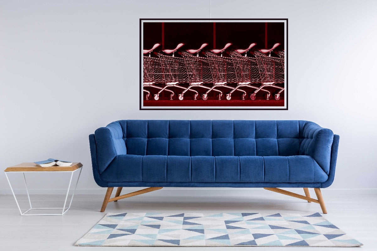 Rhythm in Red - room mockup - egoamo posters