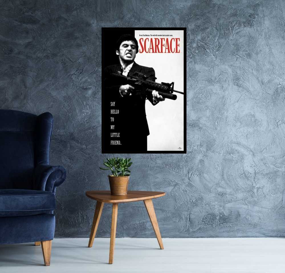 Débardeur Scarface - Say Hello To My Little Friend - Portrait Tony Montana - T-shirt Homme Coupe Classique