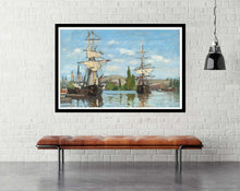 Ships Riding on the Seine at Rouen (1872–1873) - room mockup - egoamo posters