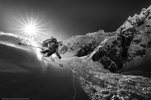 Snow Splash Over The Edge - Skiing Poster - egoamo.co.za