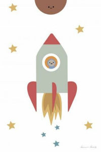 Spaceship to the stars - kids illustration poster - EgoAmo Posters