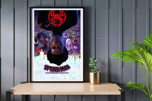 Spiderman across the spiderverse wall mockup poster