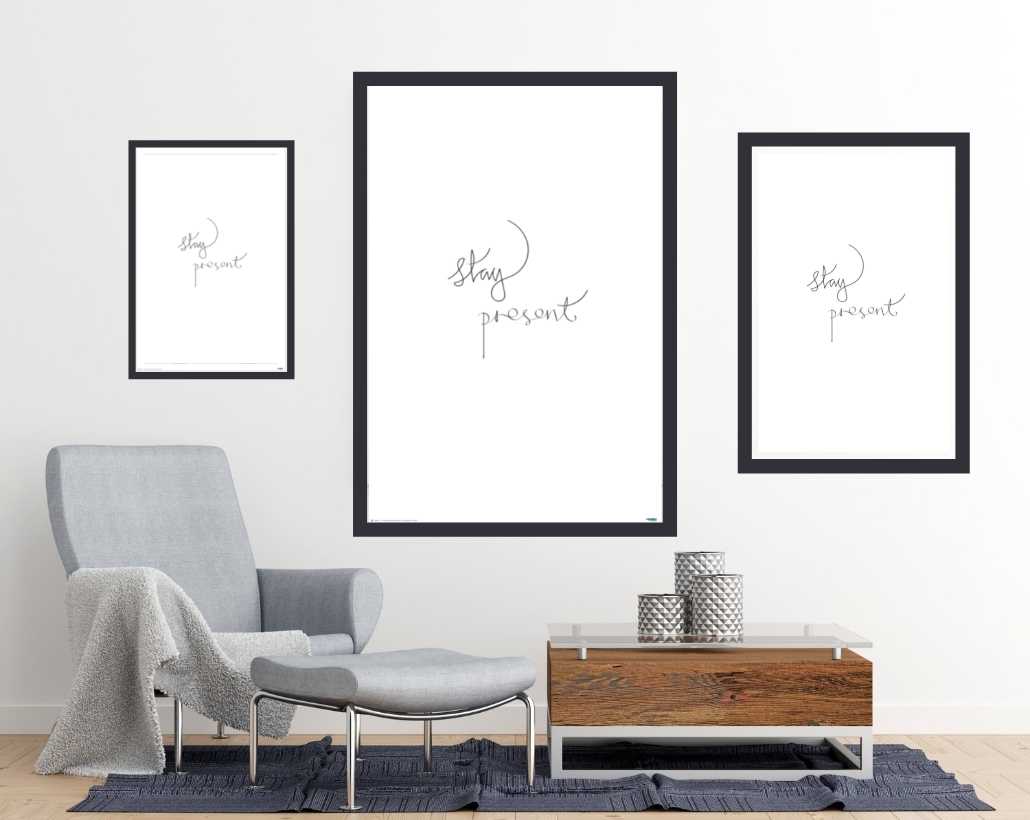 Stay Present - Typography Art  Poster - egoamo.co.za