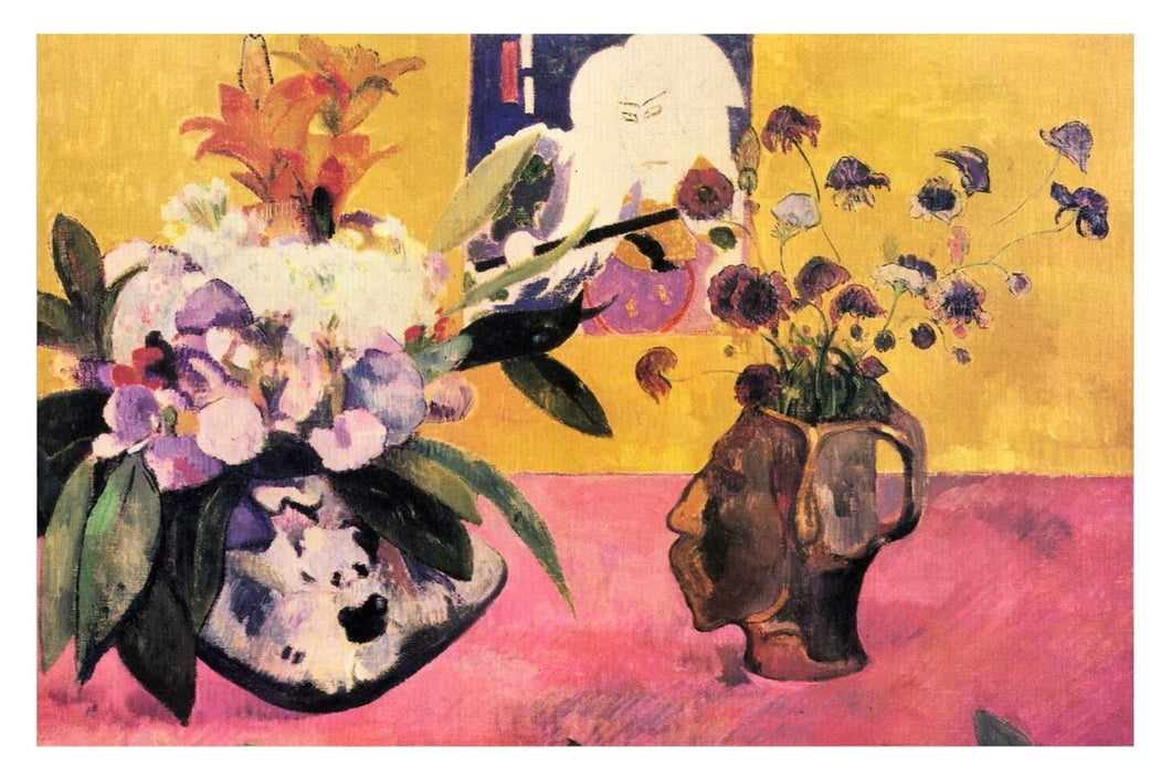 Still Life with Head-Shaped Vase and Japanese Woodcut (1889) - egoamo posters