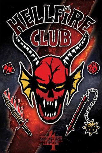 Stranger Things 4 (Hellfire Club Emblem Rift) - egoamo posters