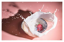 Strawberry fall into the milk trap - egoamo posters