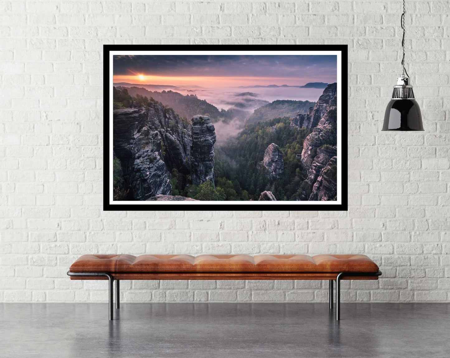 Sunrise on the Rocks - room mockup - egoamo posters