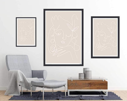 Swan Beige - room mockup - egoamo posters