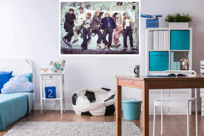 BTS K-pop - Group in Bed Poster - egoamo.co.za