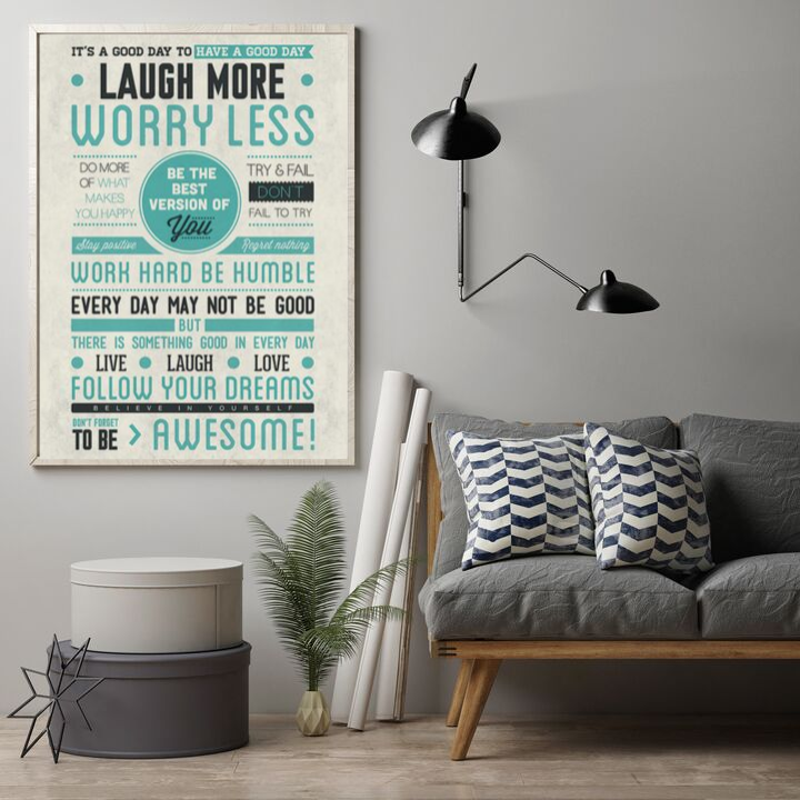Laugh More, Worry Less Poster - egoamo.co.za