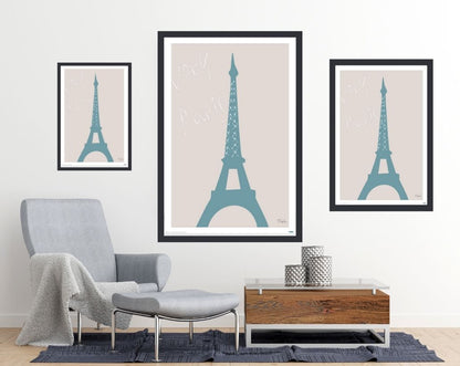 Very Paris Contemporary Art Poster - Size and Room Mockup - egoamo posters 