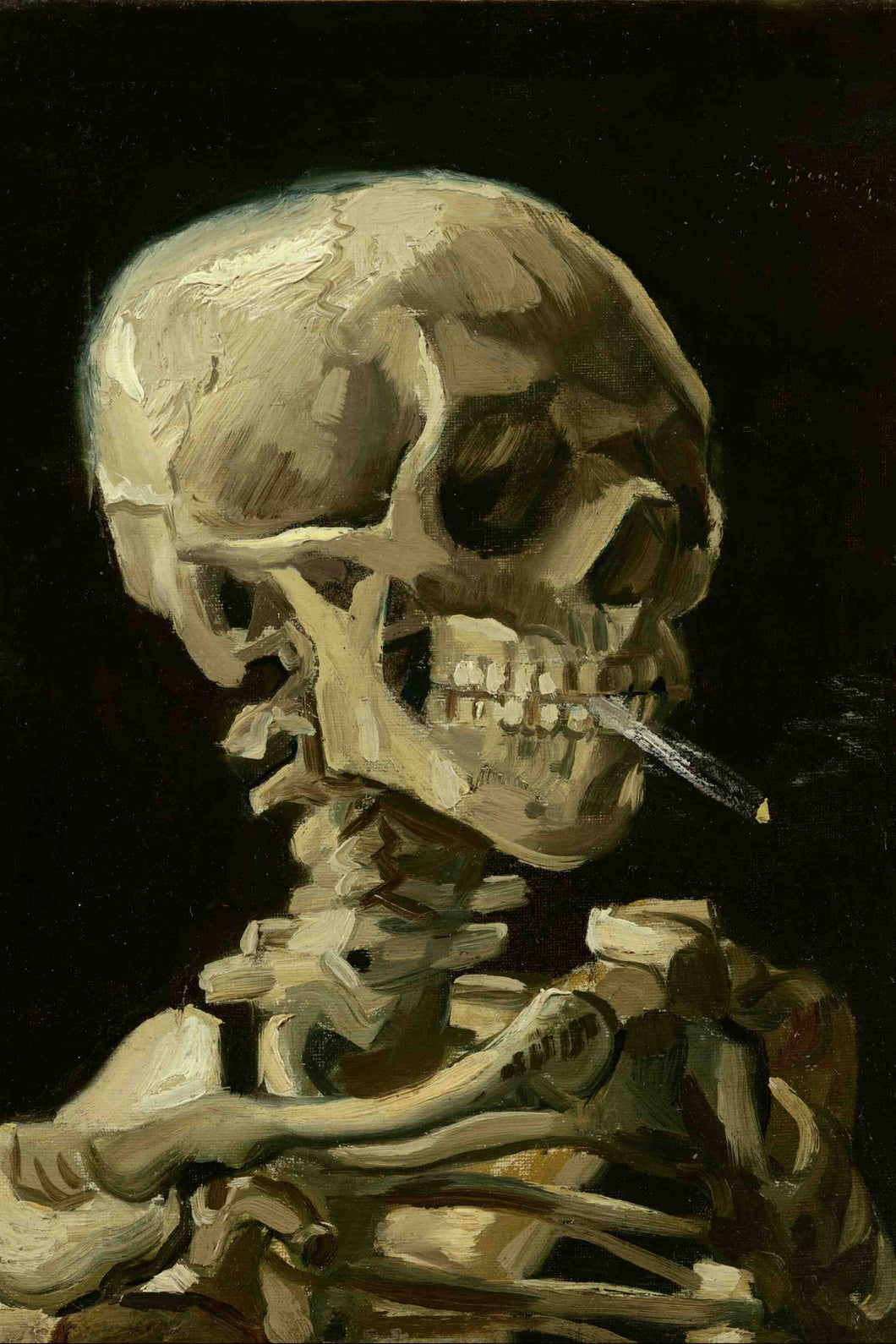 Vincent Van Gogh - Skull of a Skeleton with Burning Cigarette (1886) Poster - egoamo.co.za