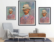 Vincent van Gogh's Self-Portrait with a Gray Straw Hat - room mockup - egoamo posters
