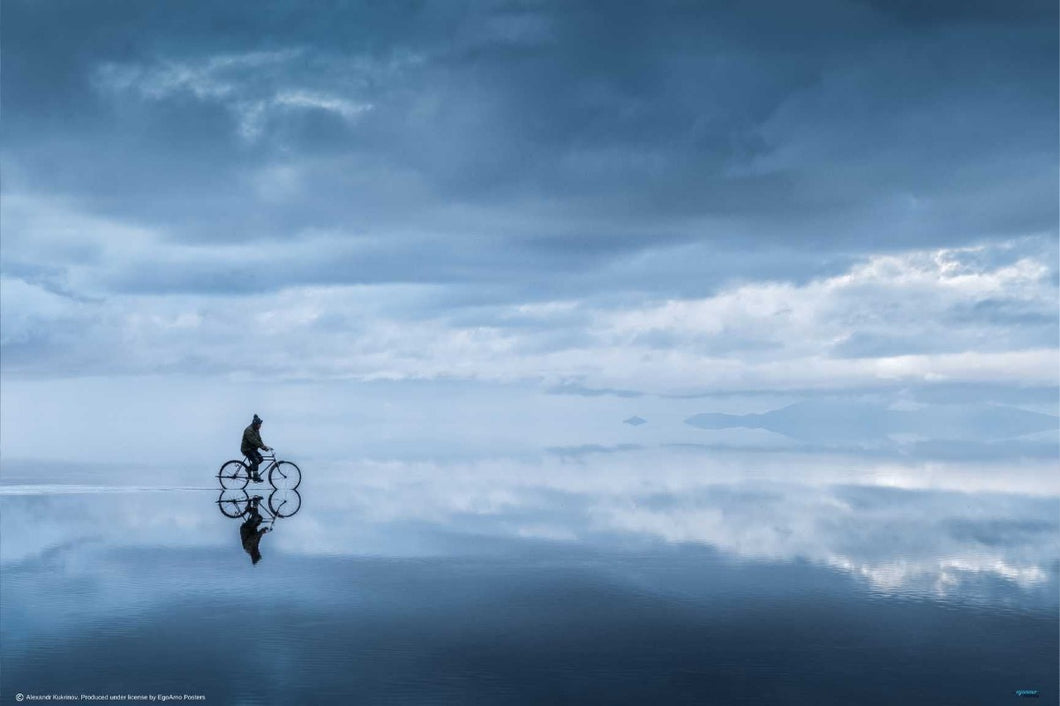 Walking In The Sky... by Alexandr Kukrinov - Cycling poster - sport poster - egoamo.co.za