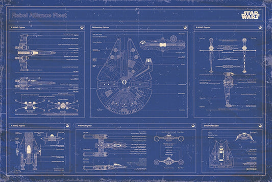 Star Wars - Rebel Alliance Fleet Blueprint - Poster - egoamo.co.za